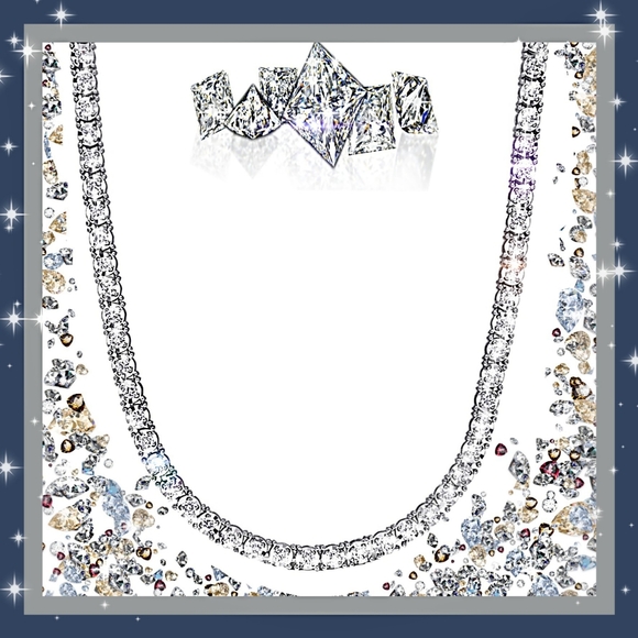💎DIAMOND (LAB) TENNIS NECKLACE & BRACLET SET💎 - Picture 4 of 7